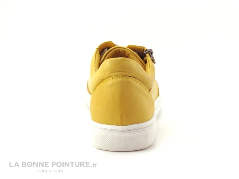 Achat chaussures Moran's Femme Basket, vente Morans EZOLE Moutarde - Basket basse Femme cuir jaune