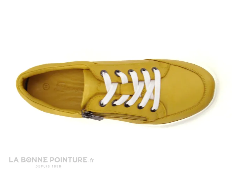 Achat chaussures Moran's Femme Basket, vente Morans EZOLE Moutarde - Basket basse Femme cuir jaune