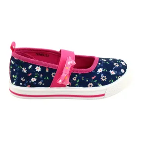 American Club Baskets ballerines noeud TEN64/22 fleurs bleu bleu