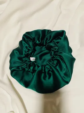 Bonnet de nuit en soie - Vert émeraude