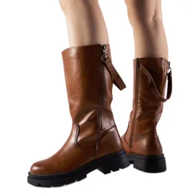 Bottes marron avec fermeture éclair Nansen décorative brun