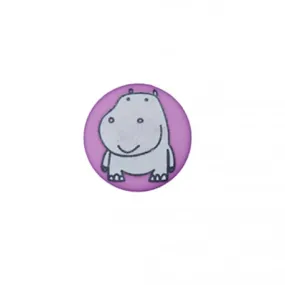 Bouton polyester Petit hippo- violet