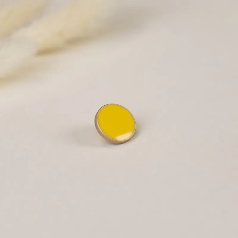 Bouton polyester Platon 12 mm - jaune