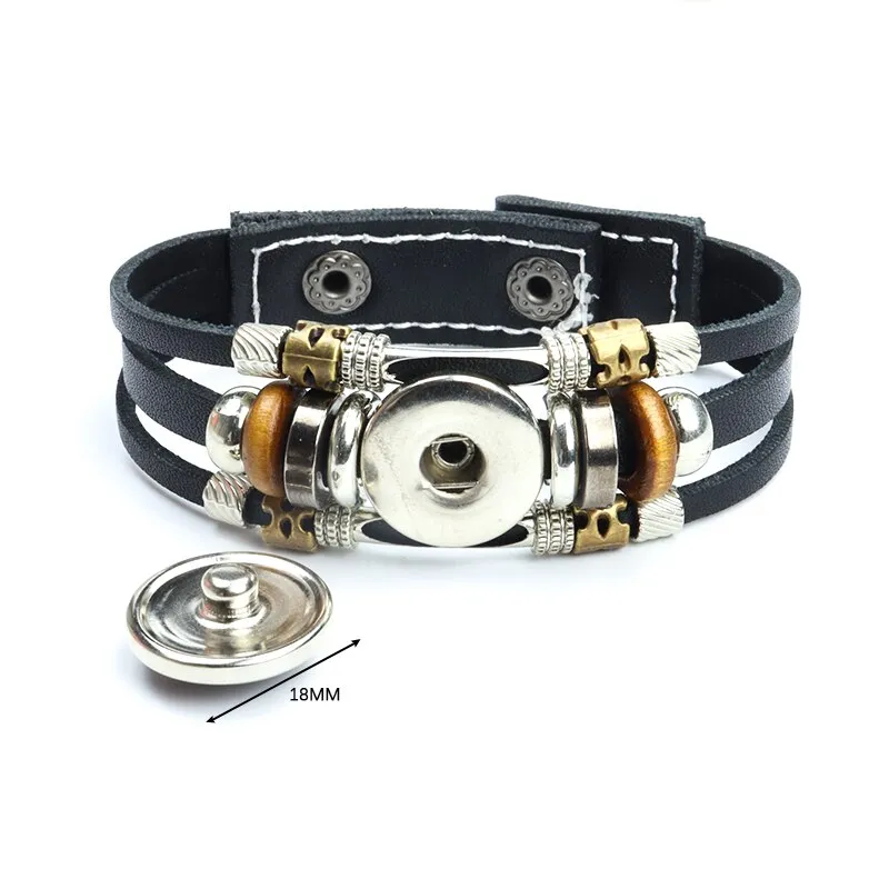 Bracelets en cuir style rétro hommes et femmes