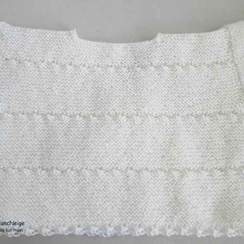 Brassière naissance, croisée mixte, blanc-lait, laine calinou bergère de france,  tricot bebe, sur commande