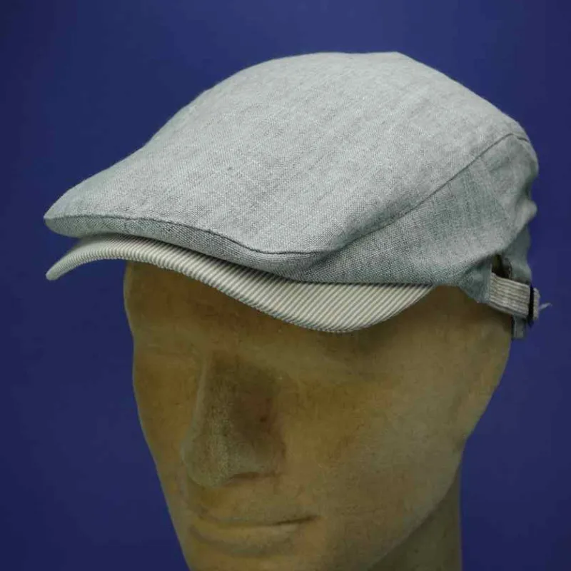 Casquette gatsby d'été en lin et coton coloris gris | Casquette homme