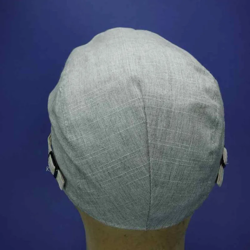 Casquette gatsby d'été en lin et coton coloris gris | Casquette homme