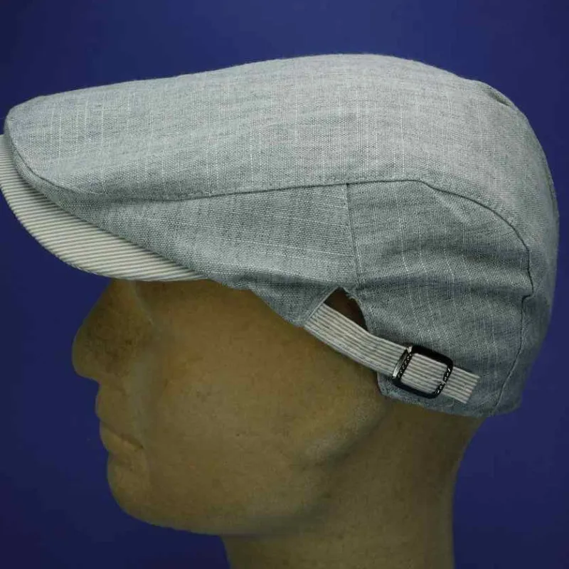 Casquette gatsby d'été en lin et coton coloris gris | Casquette homme