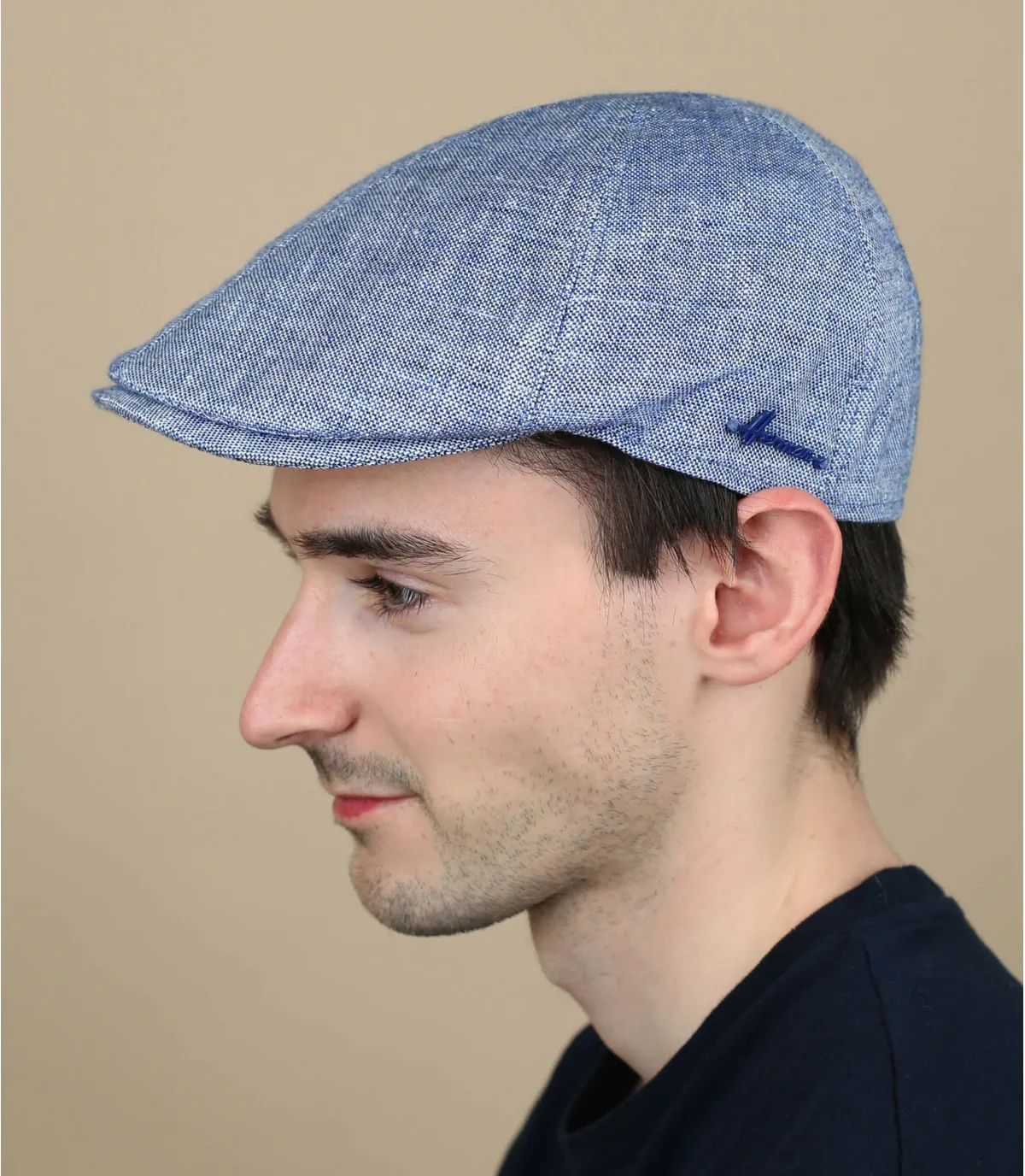 casquette lin bleu - Suez lin blue par Herman Headwear : Headict