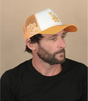 Casquette trucker LA orange - Casquette Trucker Style Activist LA orange New Era : Headict