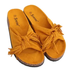 Chaussons boho miel pour femmes CK136P Jaune