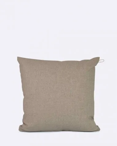 Coussin 40x40 · Lin et cuir camel