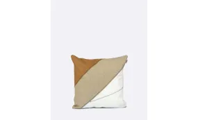 Coussin 40x40 · Lin et cuir camel