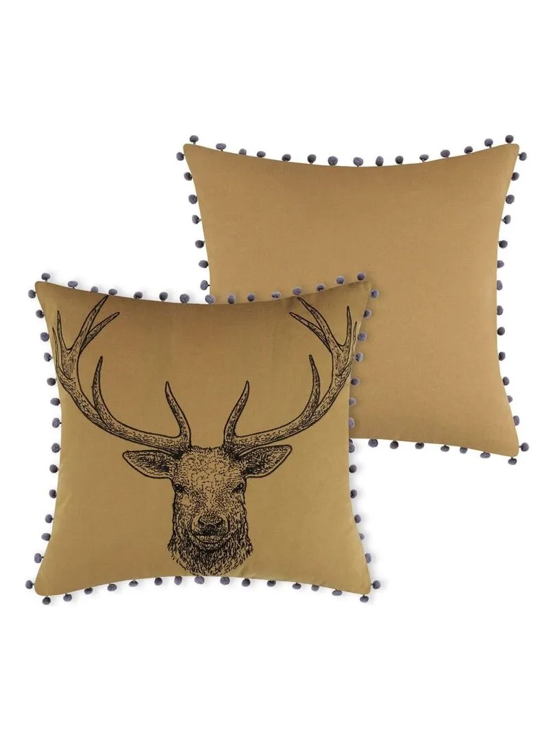 Coussin 40x40 cm Goldy camel coton - Marron