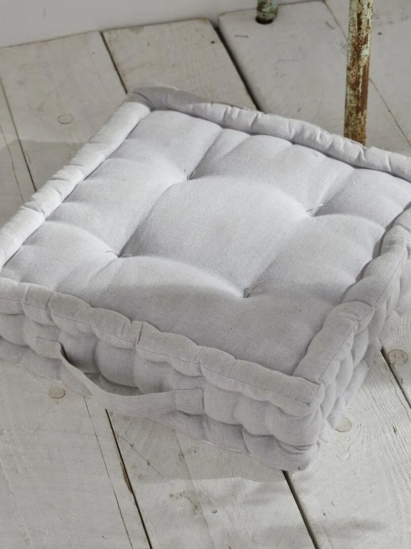 Coussin de sol avec broderies 'CHARME' 'TODAY' - Gris clair