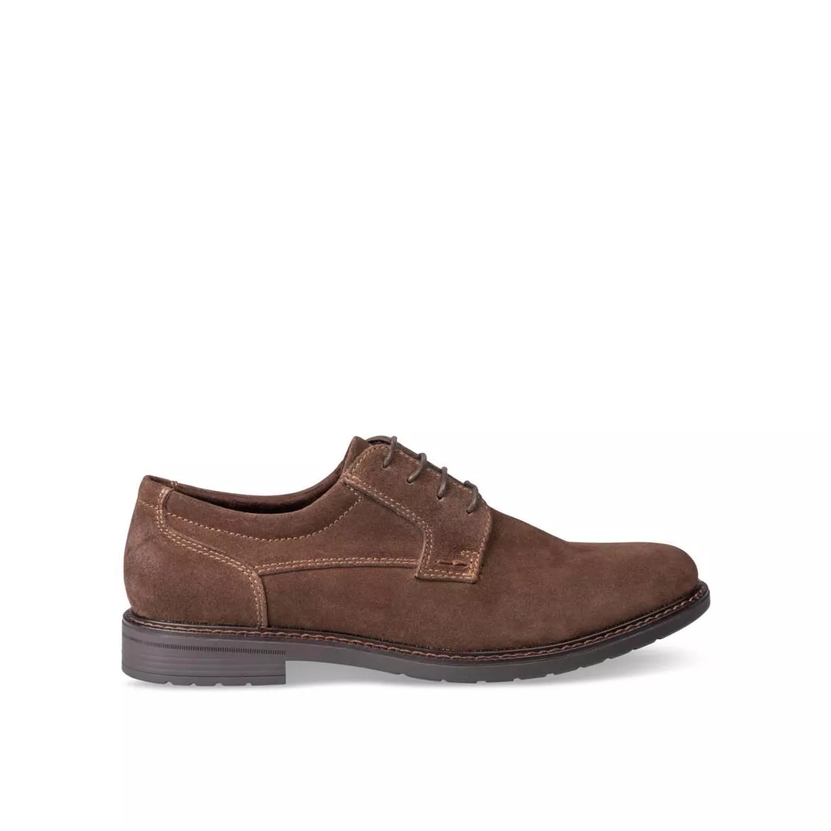 Derbies MARRON DENIM SIDE CUIR