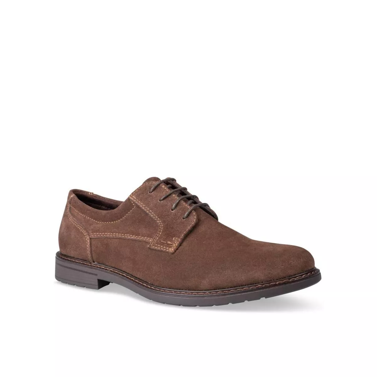 Derbies MARRON DENIM SIDE CUIR