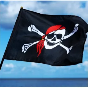 Drapeau de pirate en polyester sur bâton