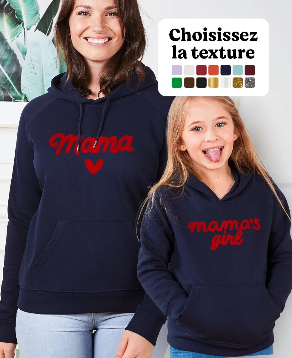 Hoodie femme Mama velours