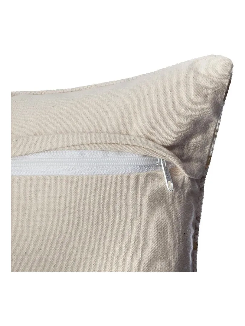 Housse de coussin ethnique et or - Gris clair