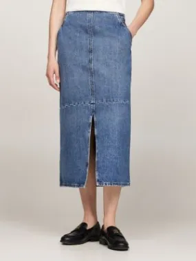 Jupe midi moulante en denim taille haute | Denim | Tommy Hilfiger