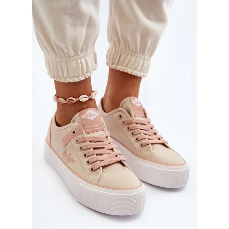 Lee Cooper LCW-24-31-2196 Baskets en tissu pour femme Beige