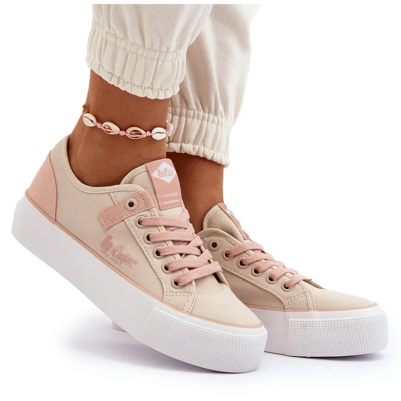 Lee Cooper LCW-24-31-2196 Baskets en tissu pour femme Beige