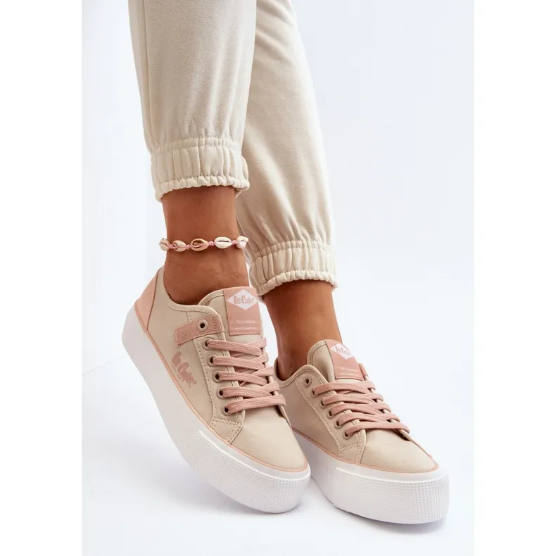 Lee Cooper LCW-24-31-2196 Baskets en tissu pour femme Beige