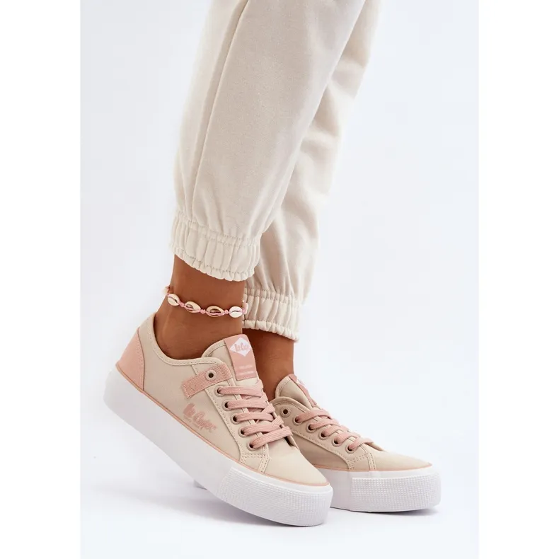 Lee Cooper LCW-24-31-2196 Baskets en tissu pour femme Beige