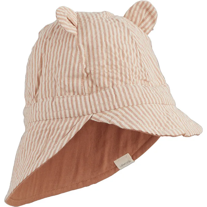 LIEWOOD - CASQUETTE BEBE REVERSIBLE RAYE VIEUX ROSE - littlecasba.com