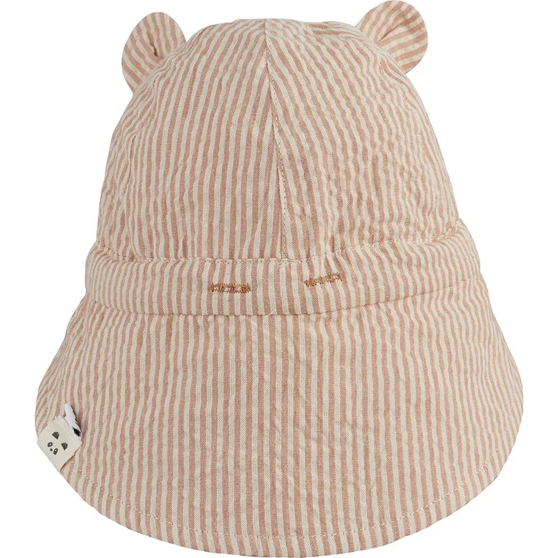 LIEWOOD - CASQUETTE BEBE REVERSIBLE RAYE VIEUX ROSE - littlecasba.com