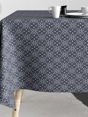 Nappe Polyester à motifs Flocon - Gris