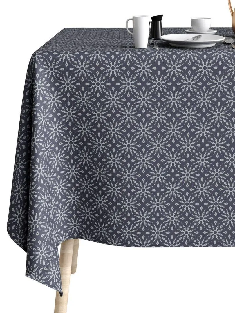 Nappe Polyester à motifs Flocon - Gris