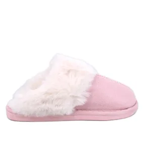 Otteys Chaussons femme roses avec fourrure