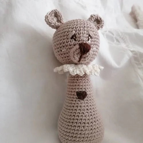 Ours en coton fait main au crochet