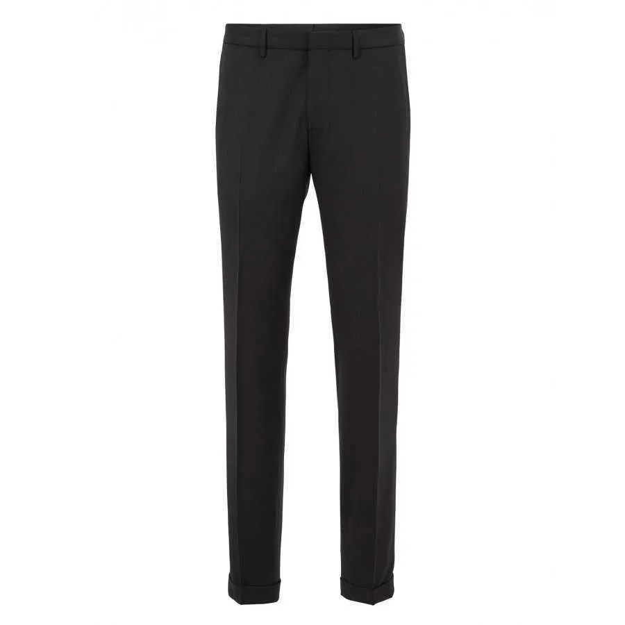 pantalon de costume noir laine vierge, sytle habillé, boss, slim fit