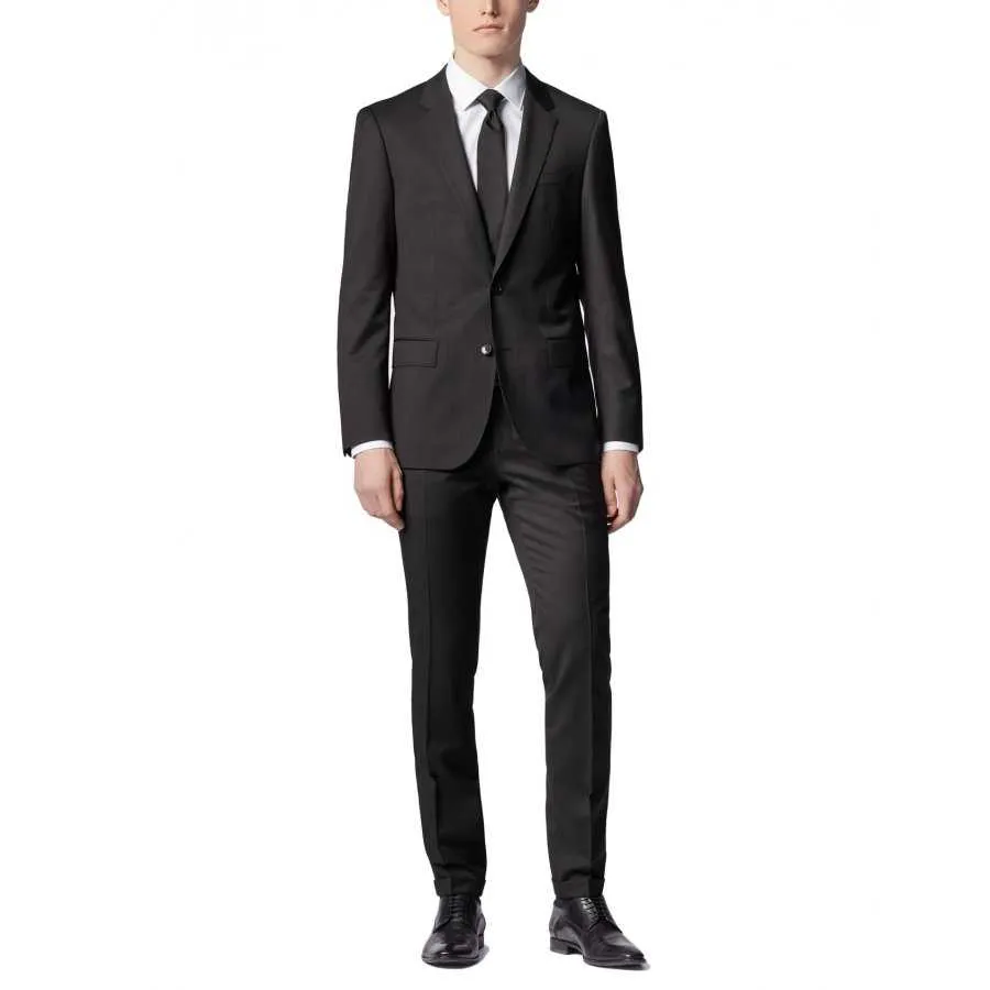 pantalon de costume noir laine vierge, sytle habillé, boss, slim fit