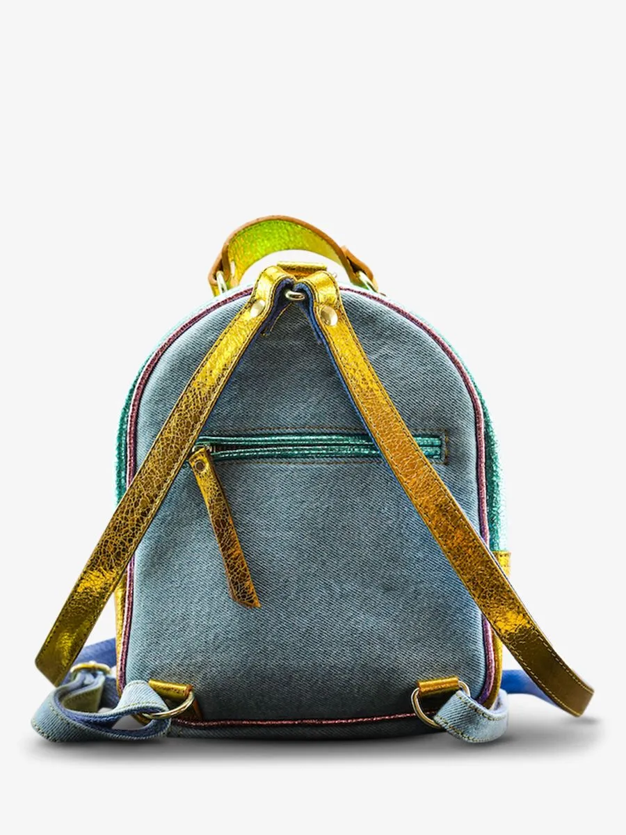 PETIT SAC À DOS CUIR MULTICOLOR FEMME  LeMini Intrépide - 90'S