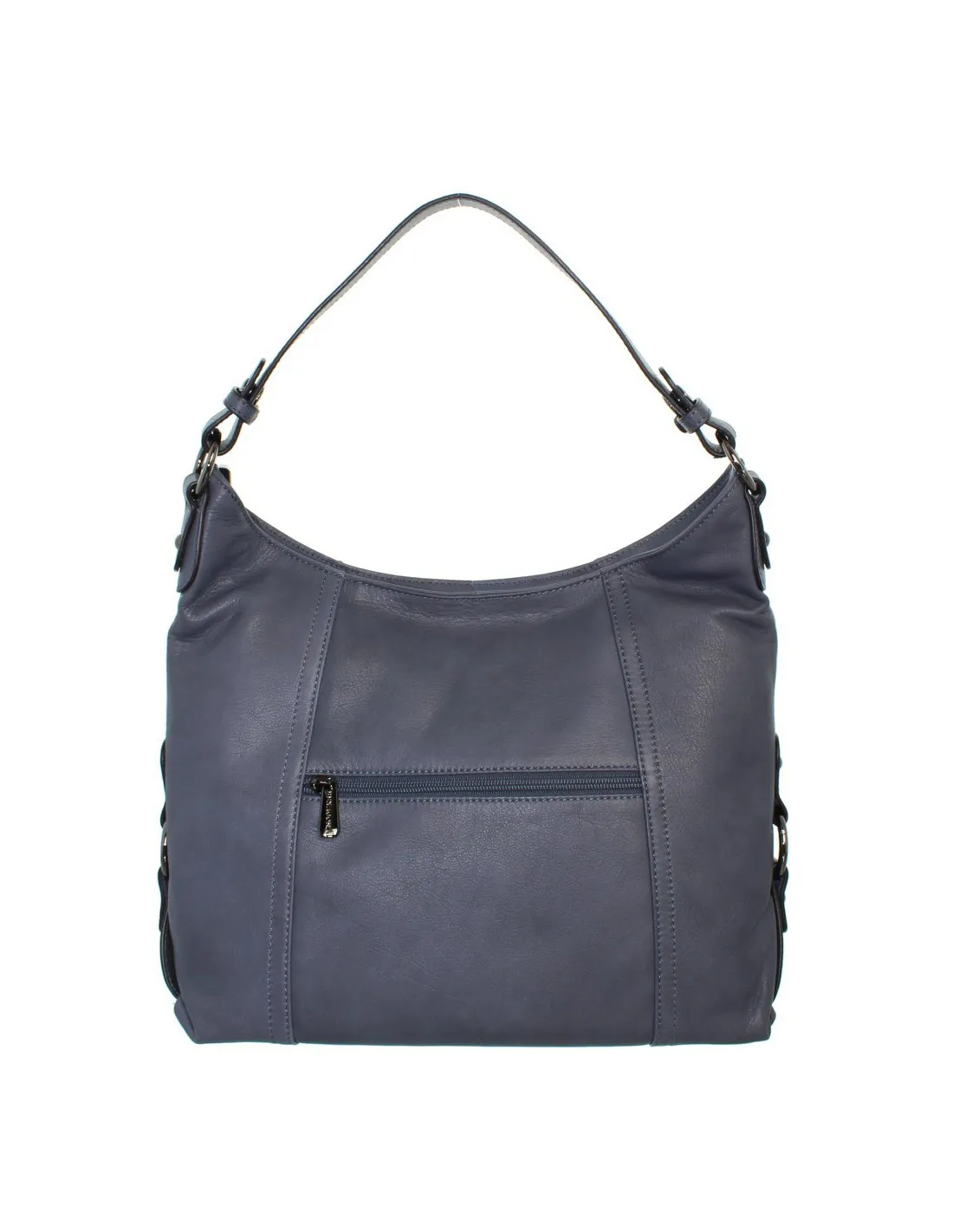 Sac Hexagona en cuir porté épaule ref_xga39815-bleu denim