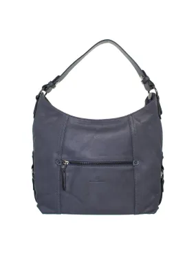 Sac Hexagona en cuir porté épaule ref_xga39815-bleu denim