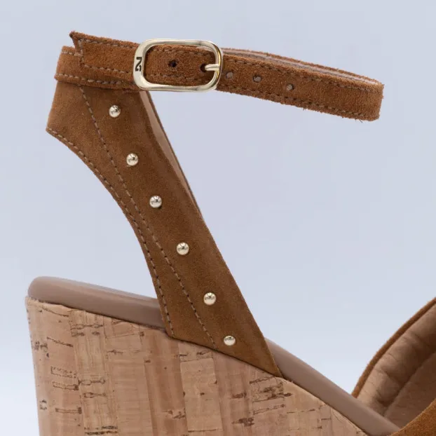 Sandales compensées pour Femme NéroGiardini 7663 Camel