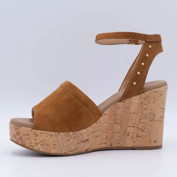 Sandales compensées pour Femme NéroGiardini 7663 Camel