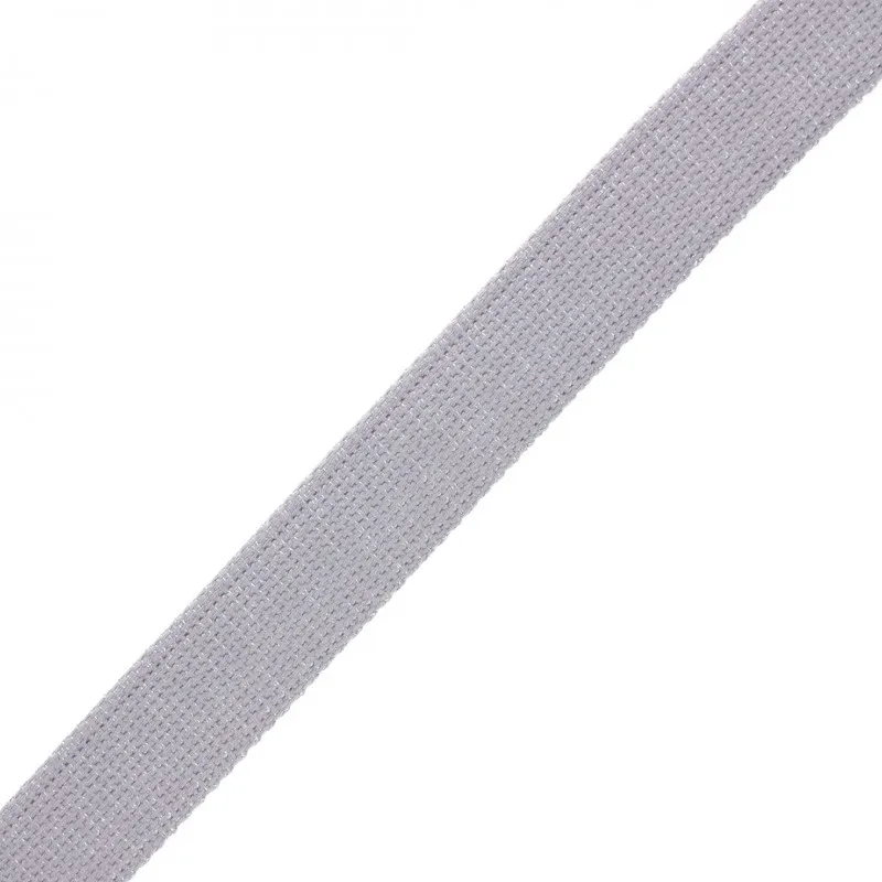 Sangle polyester lurex 30 mm - gris souris/argent