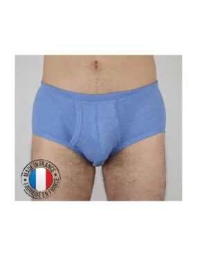 Slip midi ouvert chiné bleu royal