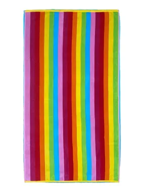 Sunny stripes éponge velours Jacquard sunny stripes 75x150cm - Multicolore