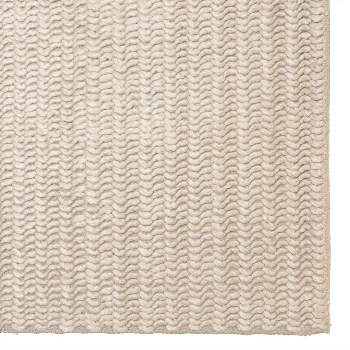 Tapis rectangulaire en laine tissée couleur beige QUENTIN | 3 Suisses