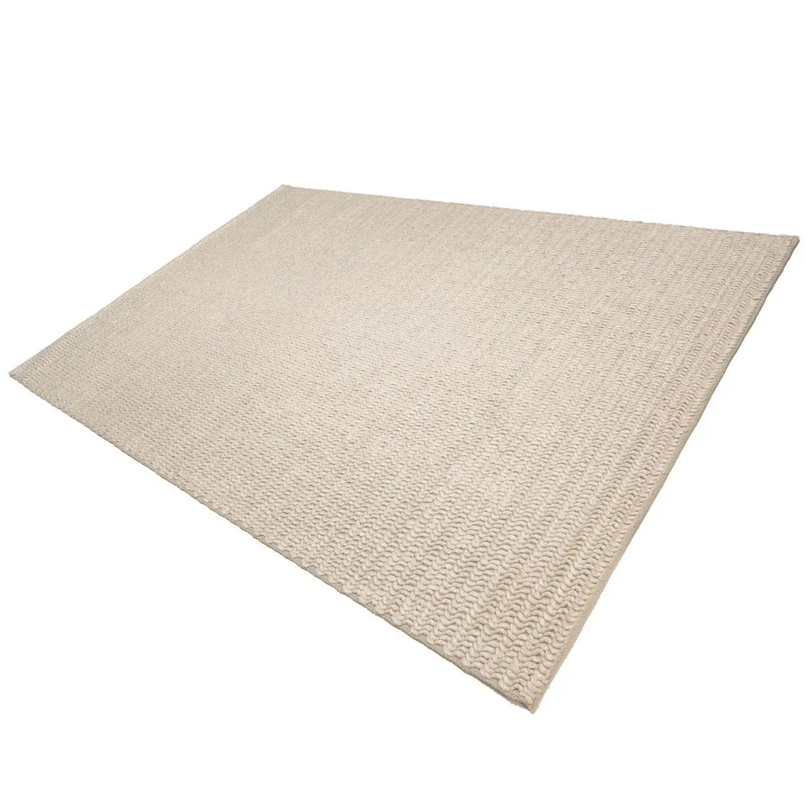 Tapis rectangulaire en laine tissée couleur beige QUENTIN | 3 Suisses