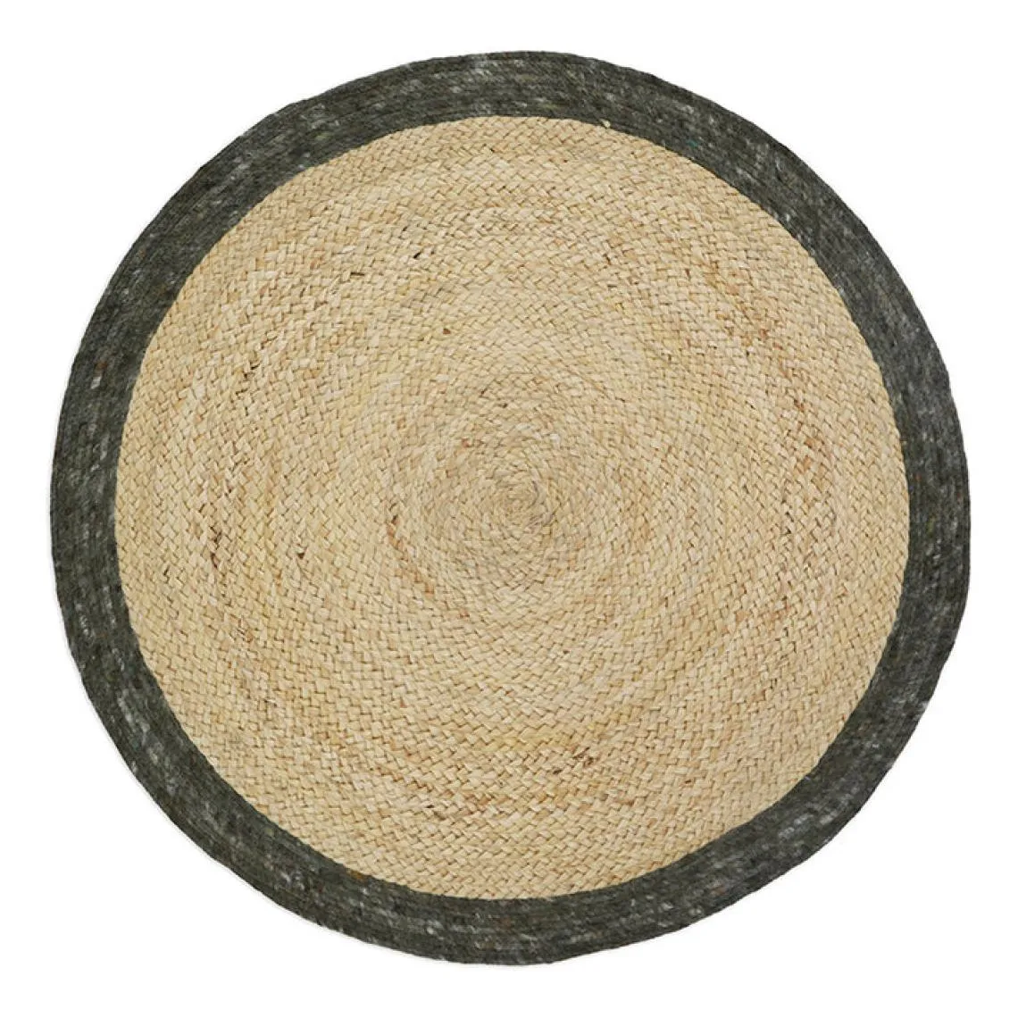 Tapis rond en jute et laine YHUKI olive taille S | 3 Suisses