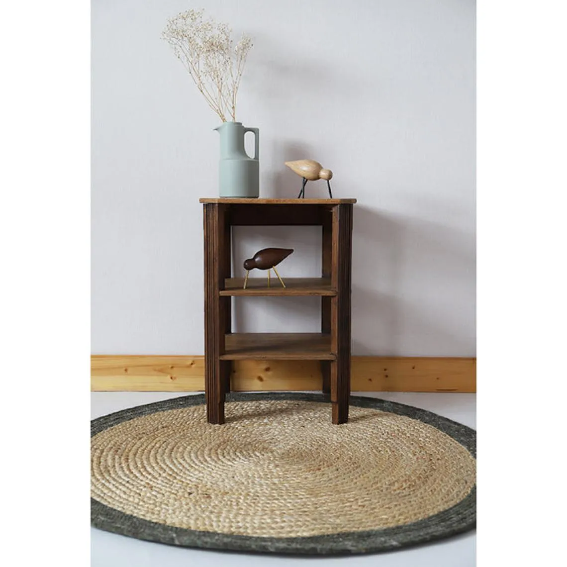 Tapis rond en jute et laine YHUKI olive taille S | 3 Suisses