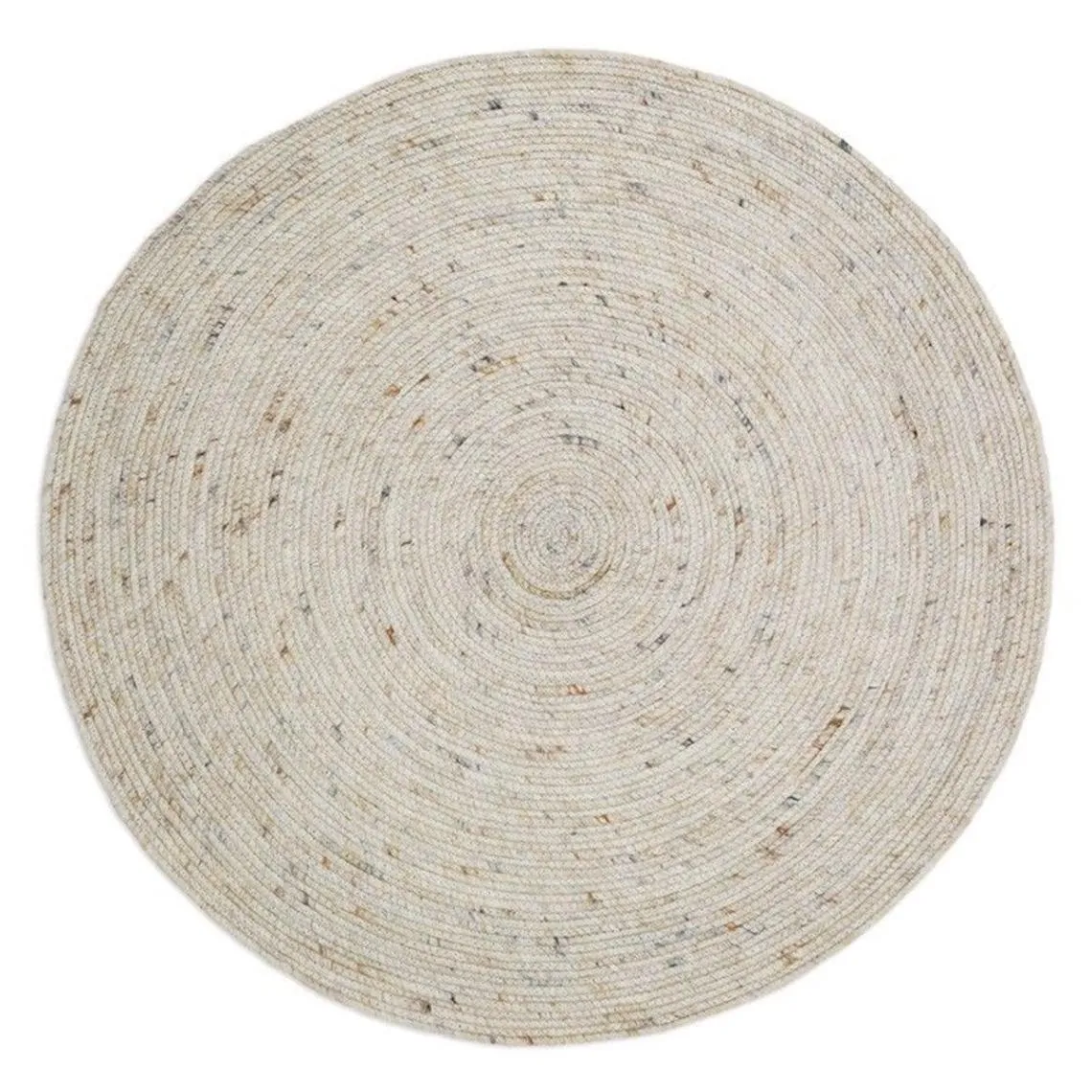 Tapis rond laine feutrée NEETHU avoine taille L | 3 Suisses